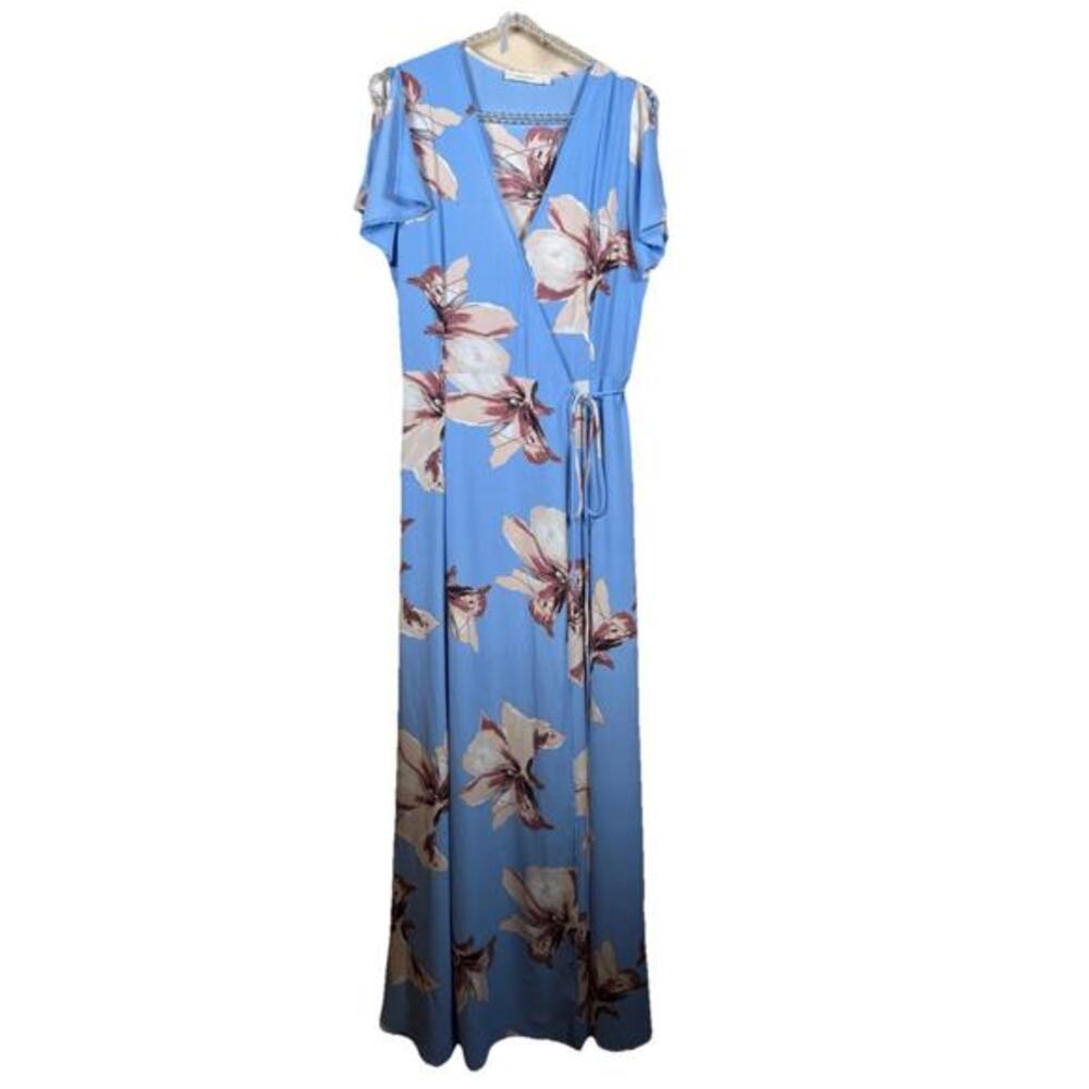 Rokoko Womens Floral Wrap Dress Size Large Maxi Summer